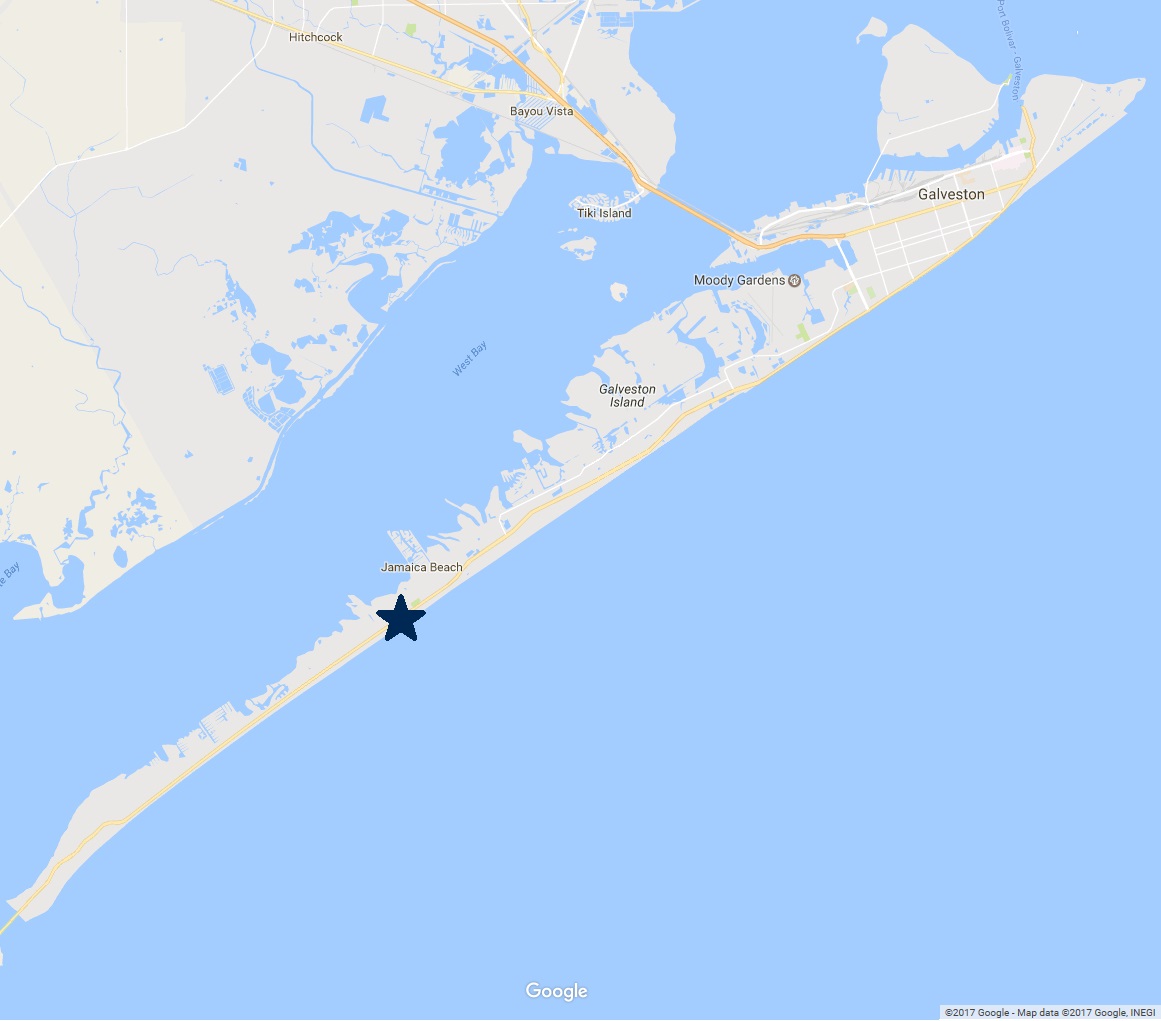 map of Galveston Island - Neighborhoods - Gulf Palms Karankawa Beach Acapulco Village